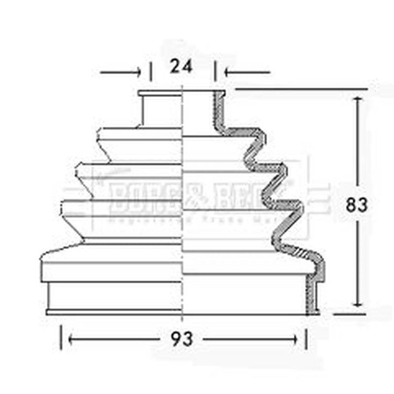 Borg & Beck Drive Shaft Bellow Kit Front Left BCB2278