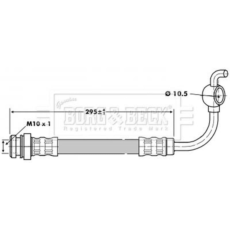 Borg & Beck Brake Hydraulic Hose Line Rear Left BBH6808