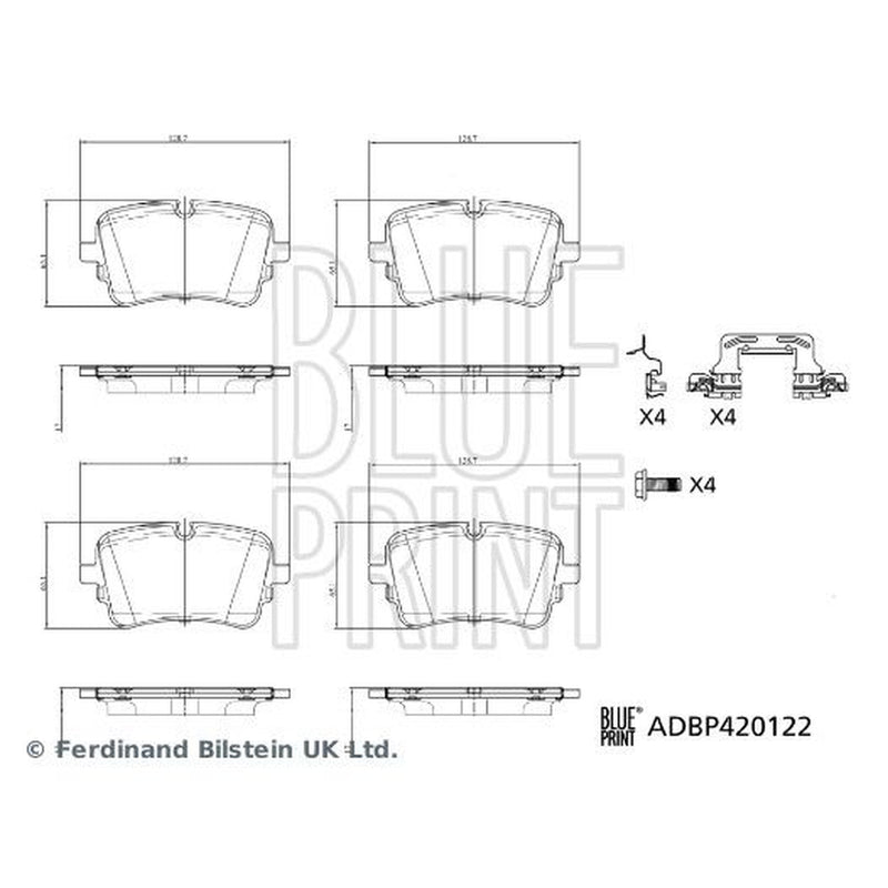 Blue Print Rear Brake Pad Set ADBP420122