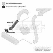 Borg & Beck Intercooler Turbo Charge Air Hose BTH1205