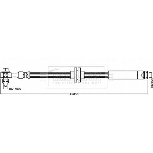 Borg & Beck Brake Hydraulic Hose Line Front Left BBH8383