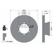Textar 2 x Vented Front Brake Discs 93087600