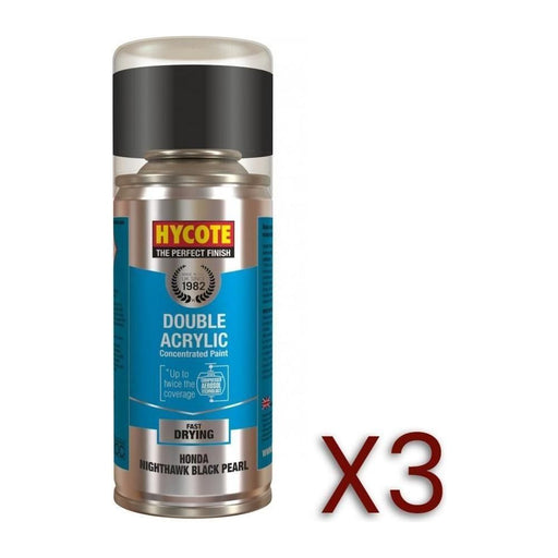 3x Hycote Aerosol Paint for Honda Nighthawk Black (Pearlescent) 150ml Hycote  - Town Parts