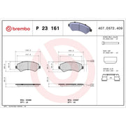 Brembo 4 x Front Brake Pad Set P23161