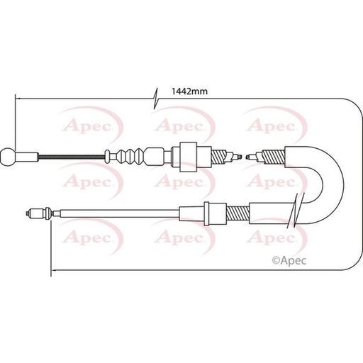 Apec Handbrake Cable Left Rear CAB1040