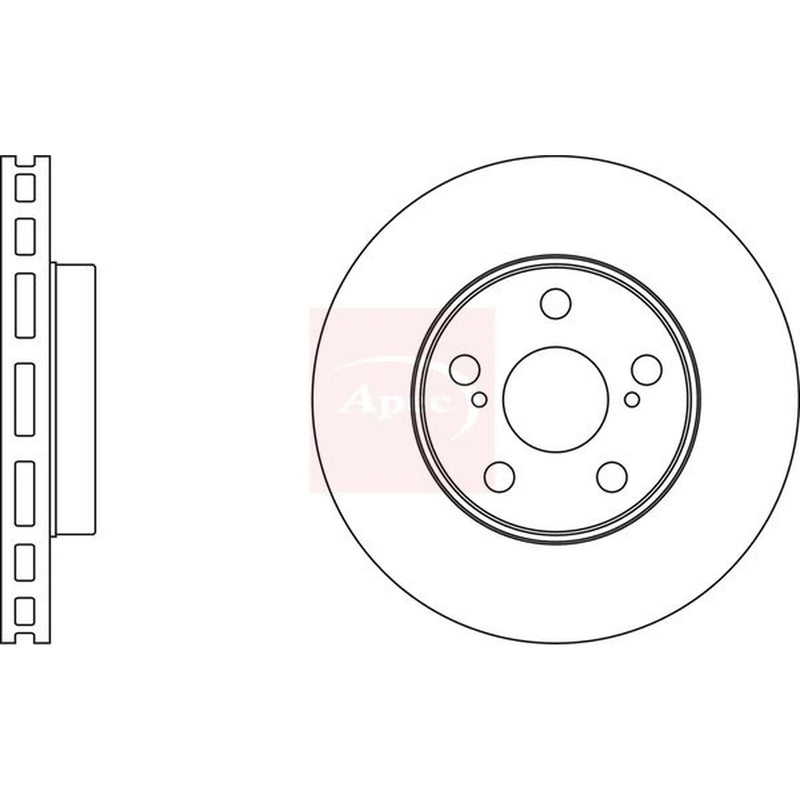 Apec 2 x Vented Front Brake Discs DSK3928