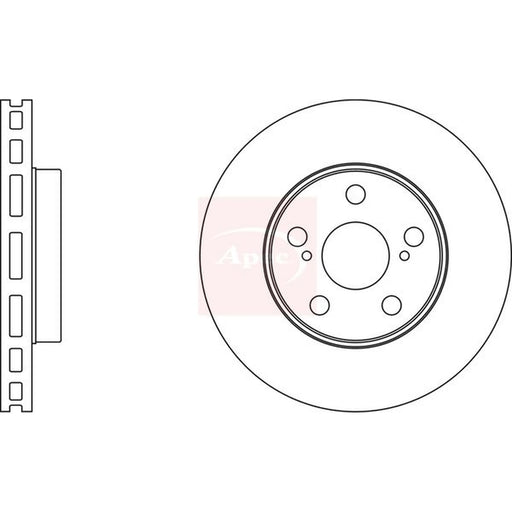 Apec 2 x Vented Front Brake Discs DSK4100