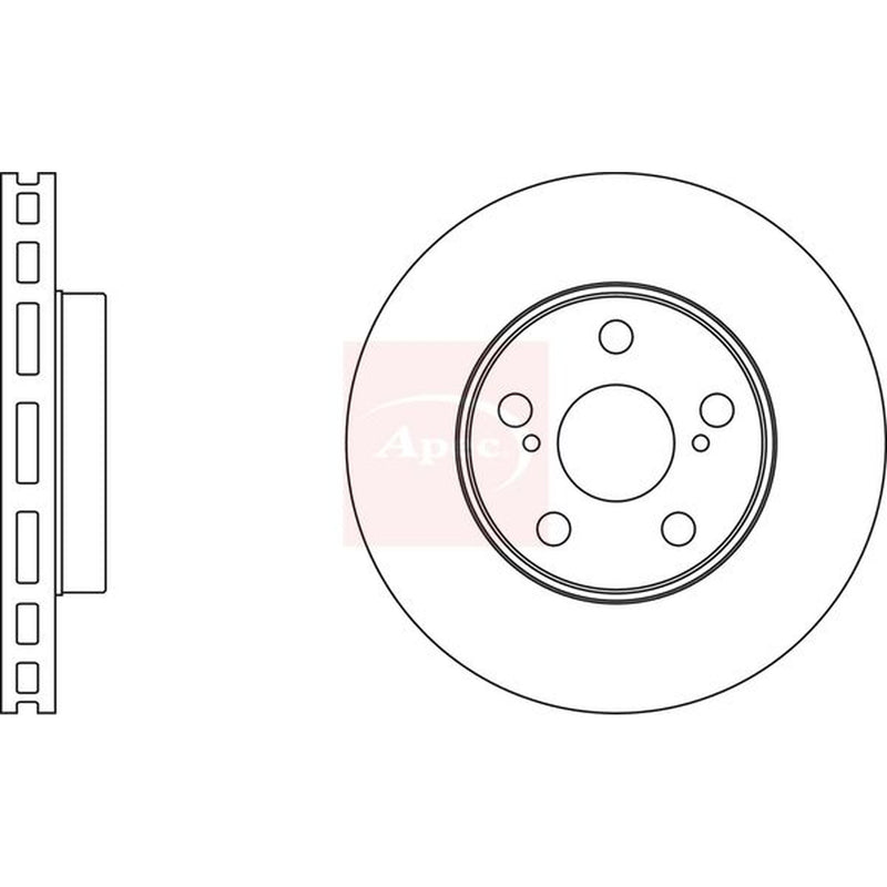 Apec 2 x Vented Front Brake Discs DSK4101