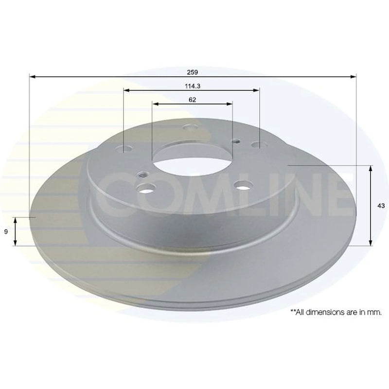 Comline 2 x Solid Rear Brake Discs ADC0937