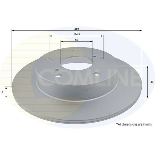 Comline 2 x Solid Rear Brake Discs ADC0937