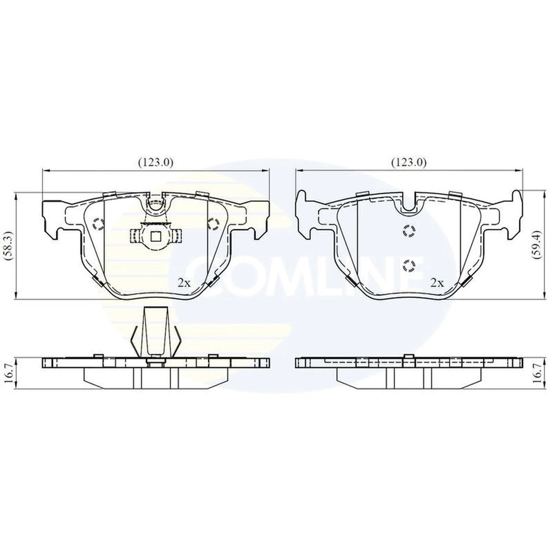 Comline 4 x Rear Brake Pad Set CBP06001