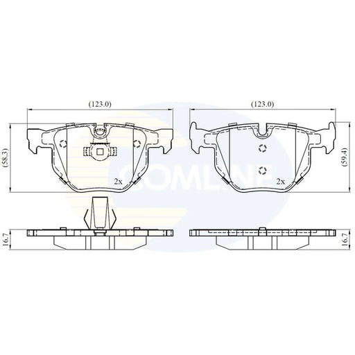 Comline 4 x Rear Brake Pad Set CBP06001