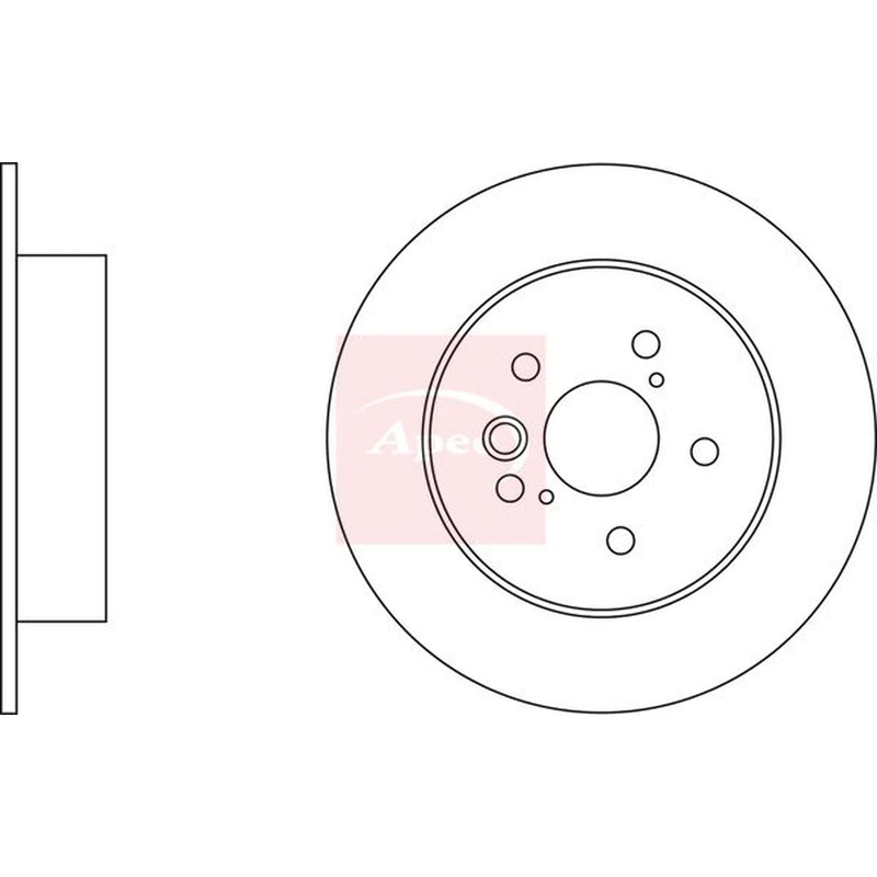 Apec 2 x Solid Rear Brake Discs DSK2327