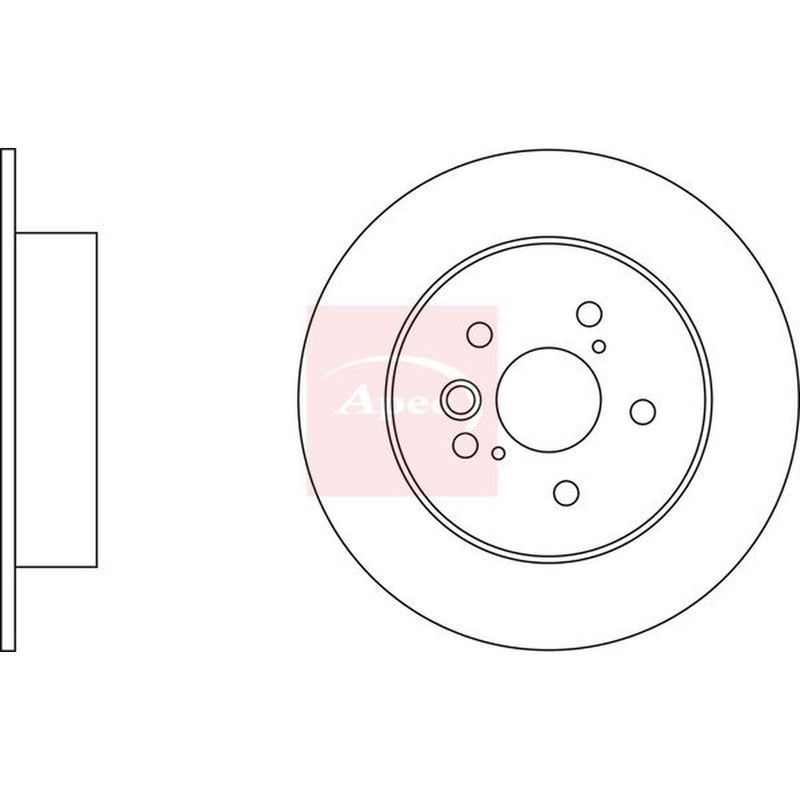 Apec 2 x Solid Rear Brake Discs DSK2327