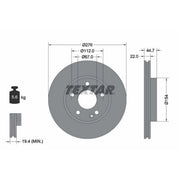 Textar 2 x Vented Front Brake Discs 92131903