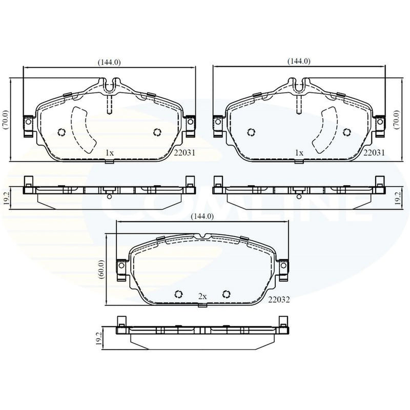 Comline 4 x Front Brake Pad Set CBP02346