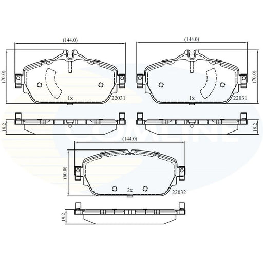 Comline 4 x Front Brake Pad Set CBP02346