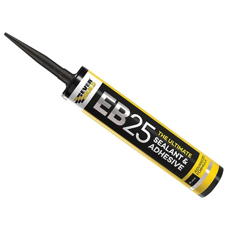 Everbuild Sika EB25 Hybrid Sealant Adhesive Black 300ml - 605669