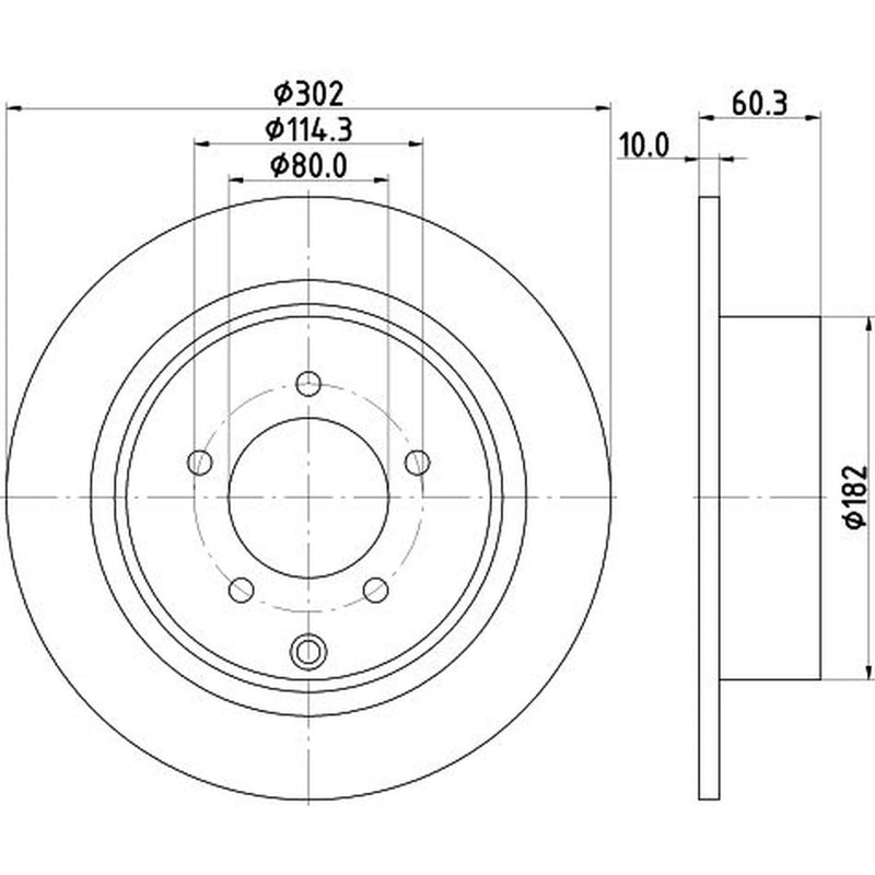 DON 2 x Solid Rear Brake Discs PCD12742