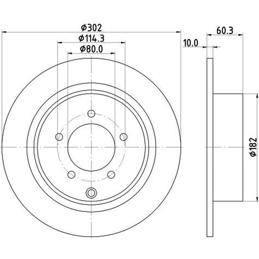 DON 2 x Solid Rear Brake Discs PCD12742