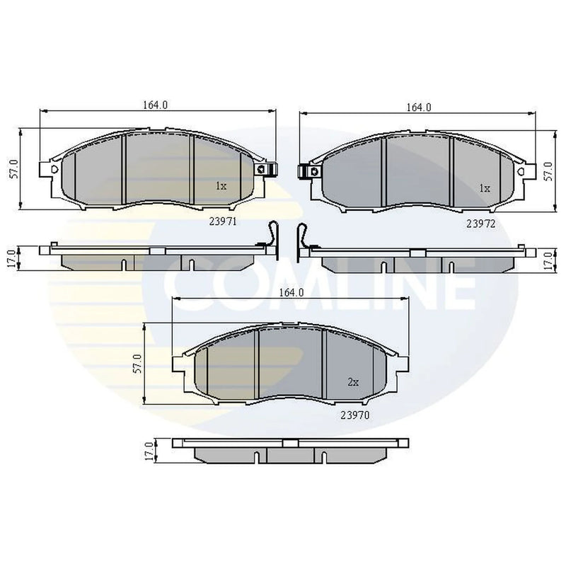 Comline 4 x Front Brake Pad Set CBP31193