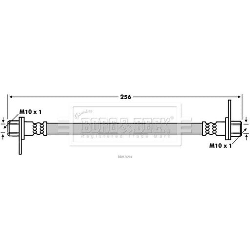Borg & Beck Brake Hydraulic Hose Line Rear BBH7694