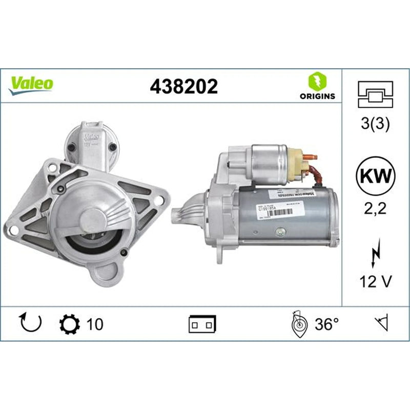 Valeo Starter Motor 12V 2.2kW 10 Teeth 438202