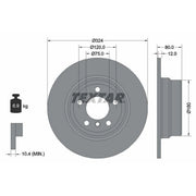 Textar 2 x Solid Rear Brake Discs 92107403