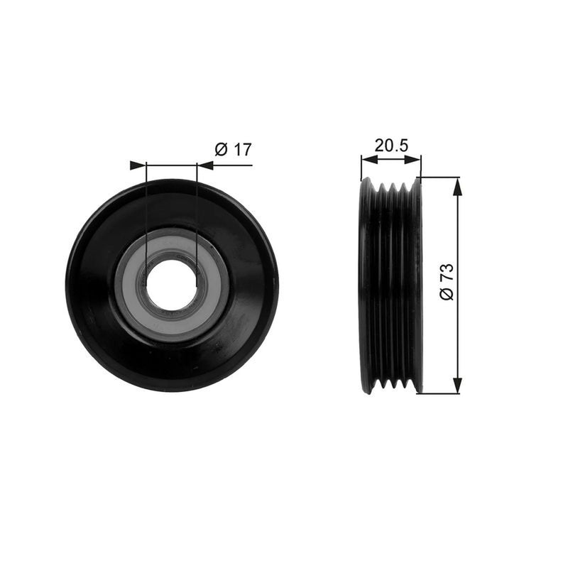 Gates V-Ribbed Belt Tensioner Pulley OD Wide T38030