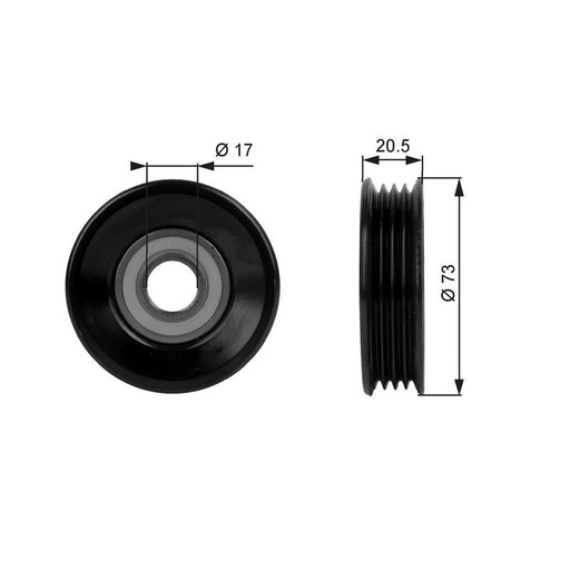 Gates V-Ribbed Belt Tensioner Pulley OD Wide T38030