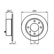 Bosch 2 x Solid Rear Brake Discs 0 986 478 749