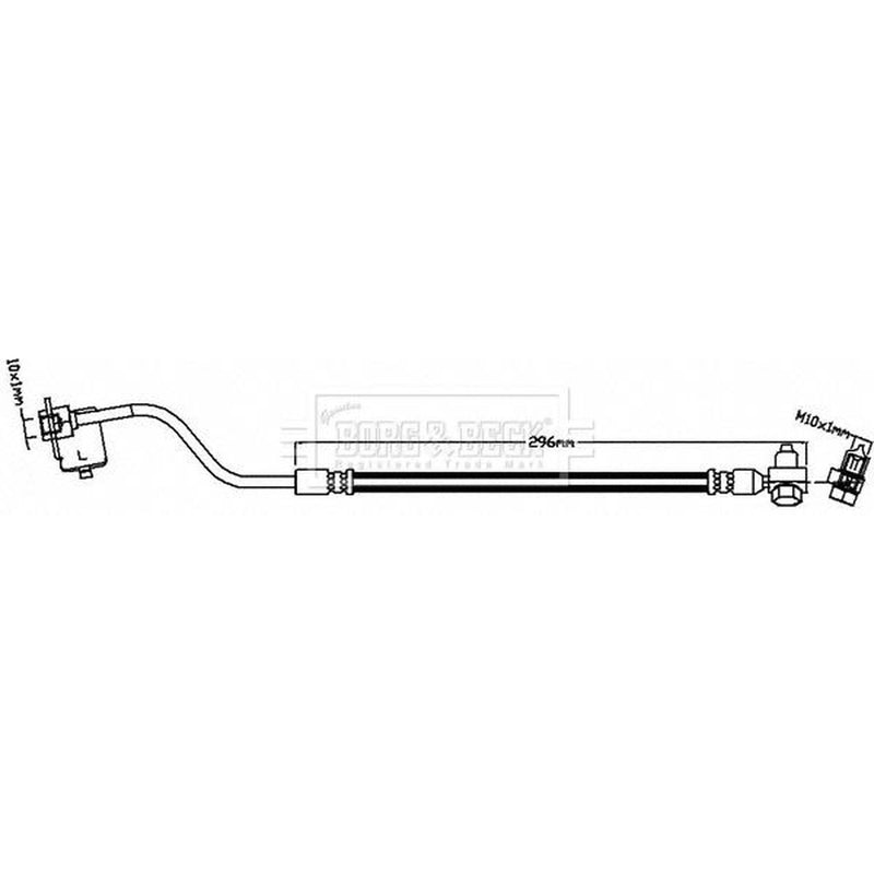 Borg & Beck Brake Hydraulic Hose Line Front Left BBH8631