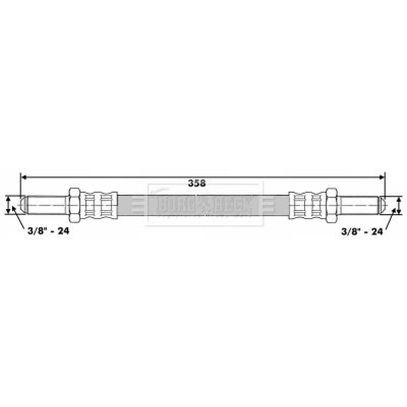 Borg & Beck Brake Hydraulic Hose Line Rear Left BBH6245