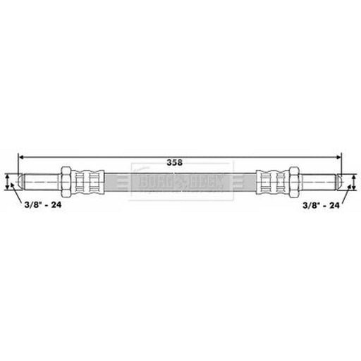 Borg & Beck Brake Hydraulic Hose Line Rear Left BBH6245