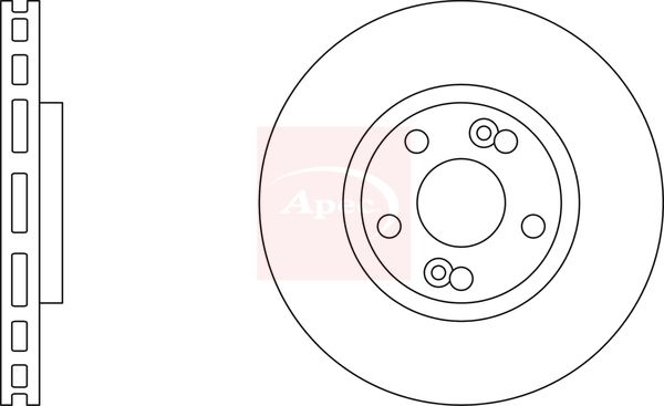 Apec 2 x Brake Disc Set Vented
