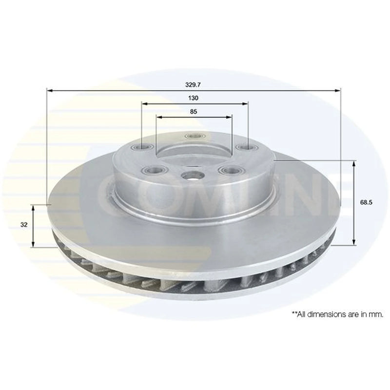 Comline 2 x Front Brake Discs ADC1458V