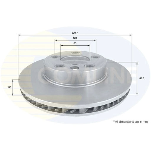 Comline 2 x Front Brake Discs ADC1458V