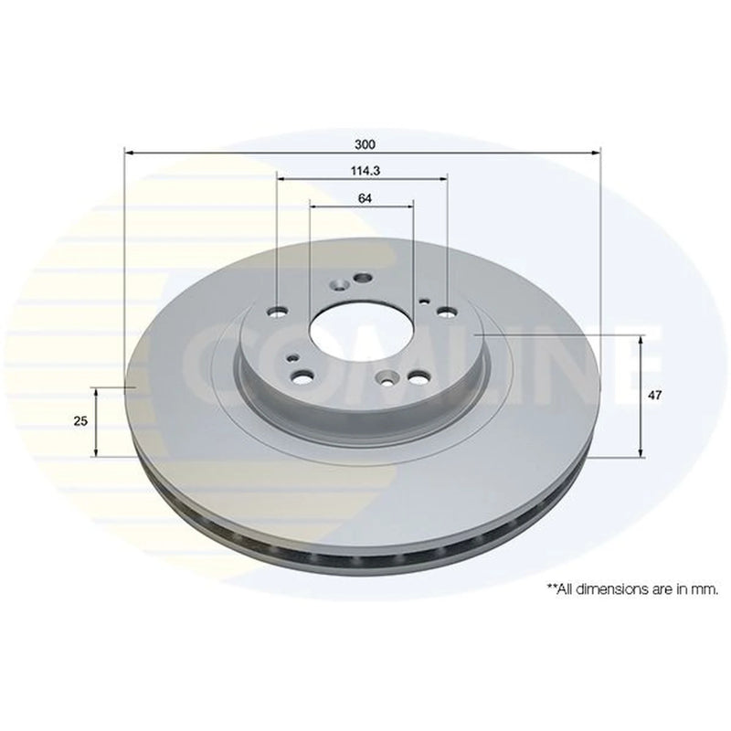 Comline 2 x Internally Vented Front Brake Discs ADC0541V