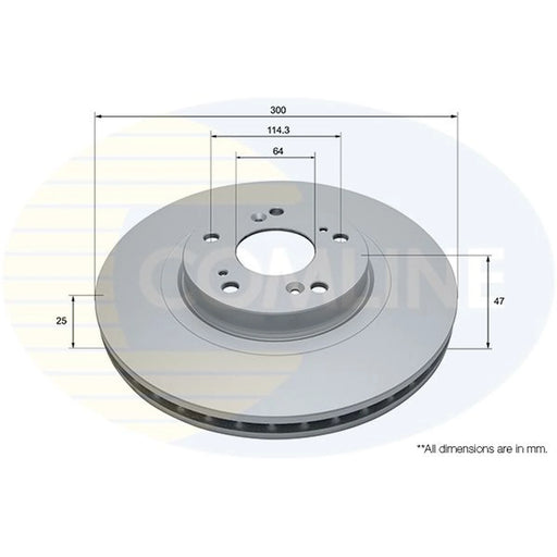 Comline 2 x Internally Vented Front Brake Discs ADC0541V