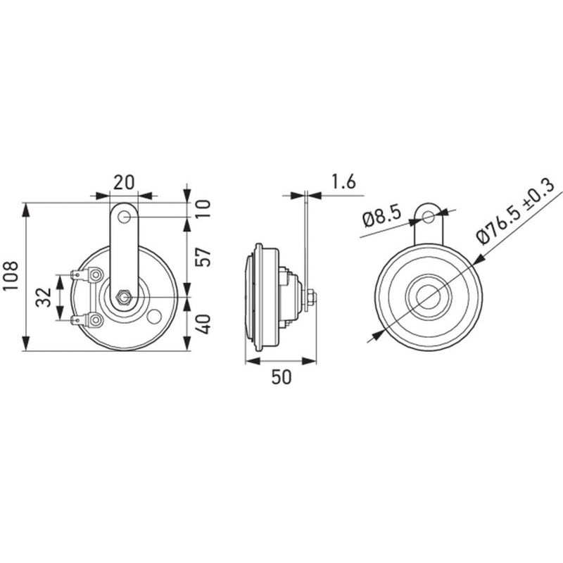 Hella Car Horn Signal Unit 3AM 012 588-151