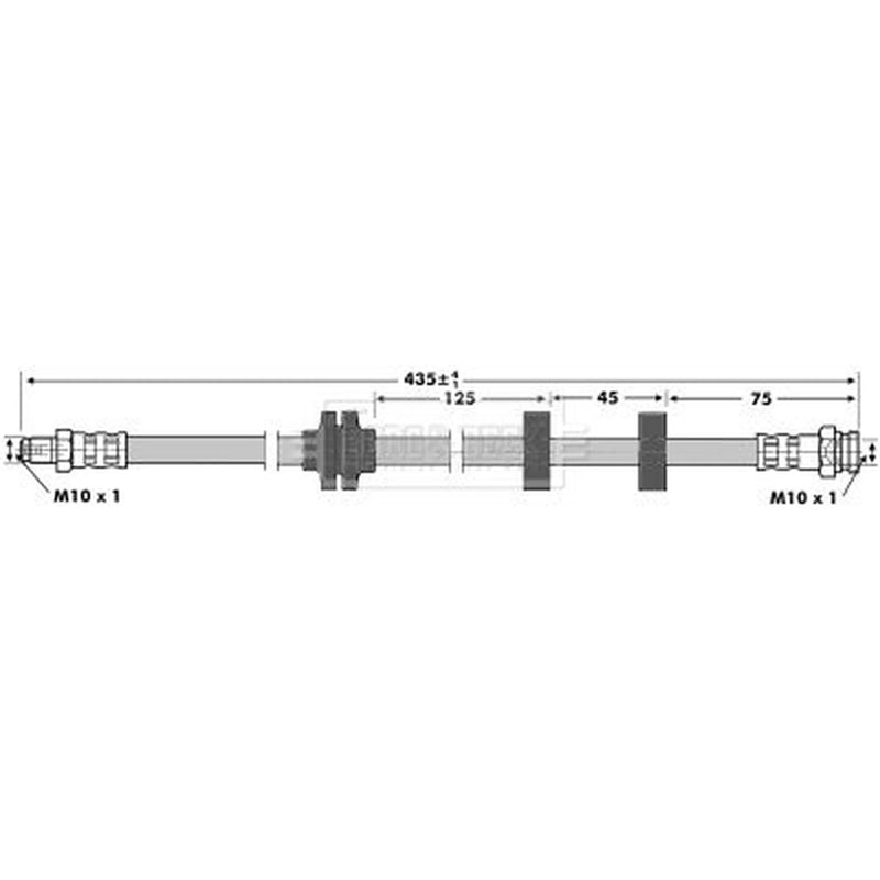 Borg & Beck Brake Hydraulic Hose Line Front Left BBH6955