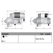 Denso Starter Motor 12V 2.4kW 15 Teeth DSN958