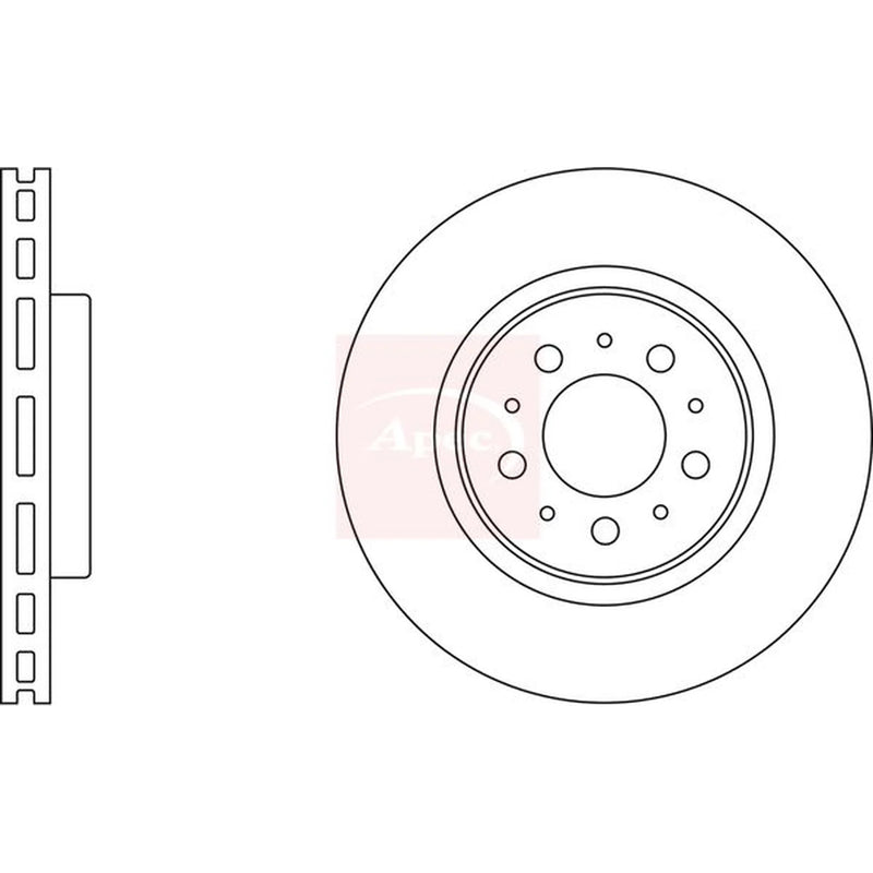 Apec 2 x Vented Front Brake Discs DSK2050