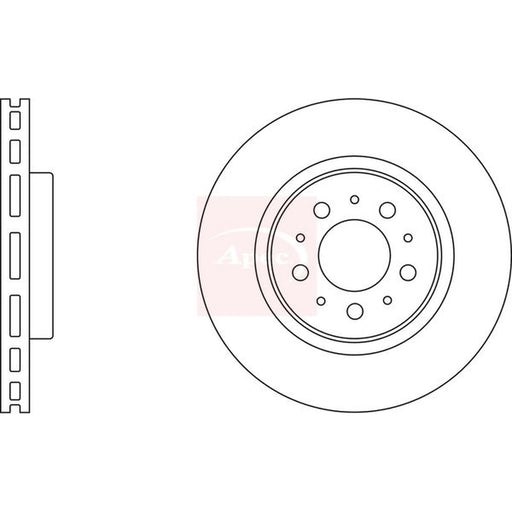 Apec 2 x Vented Front Brake Discs DSK2050