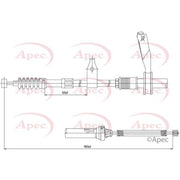 Apec Handbrake Cable Right Rear CAB1420