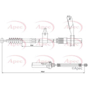 Apec Handbrake Cable Right Rear CAB1420