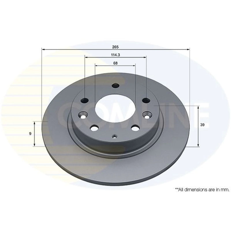 Comline 2 x Solid Rear Brake Discs ADC5269