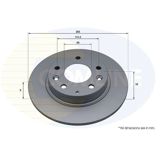 Comline 2 x Solid Rear Brake Discs ADC5269