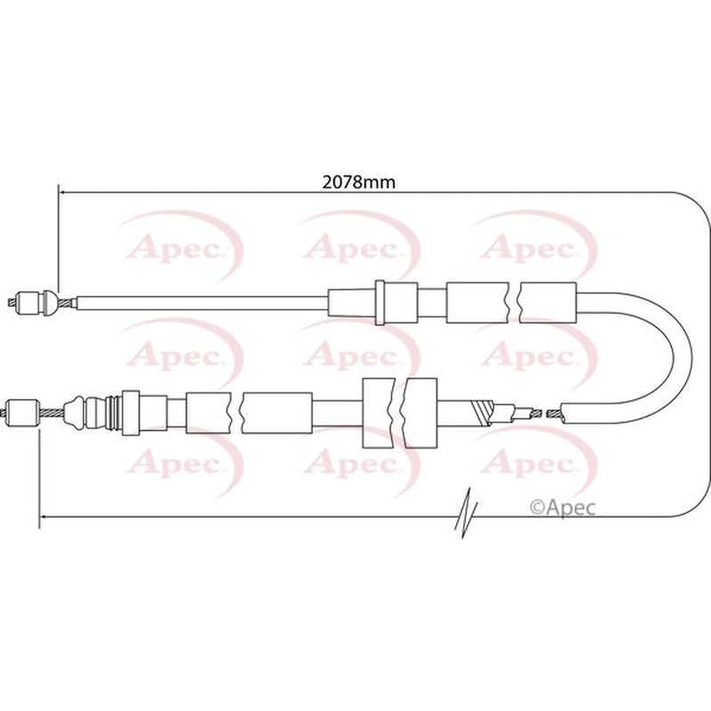 Apec Handbrake Cable Left Rear CAB1380