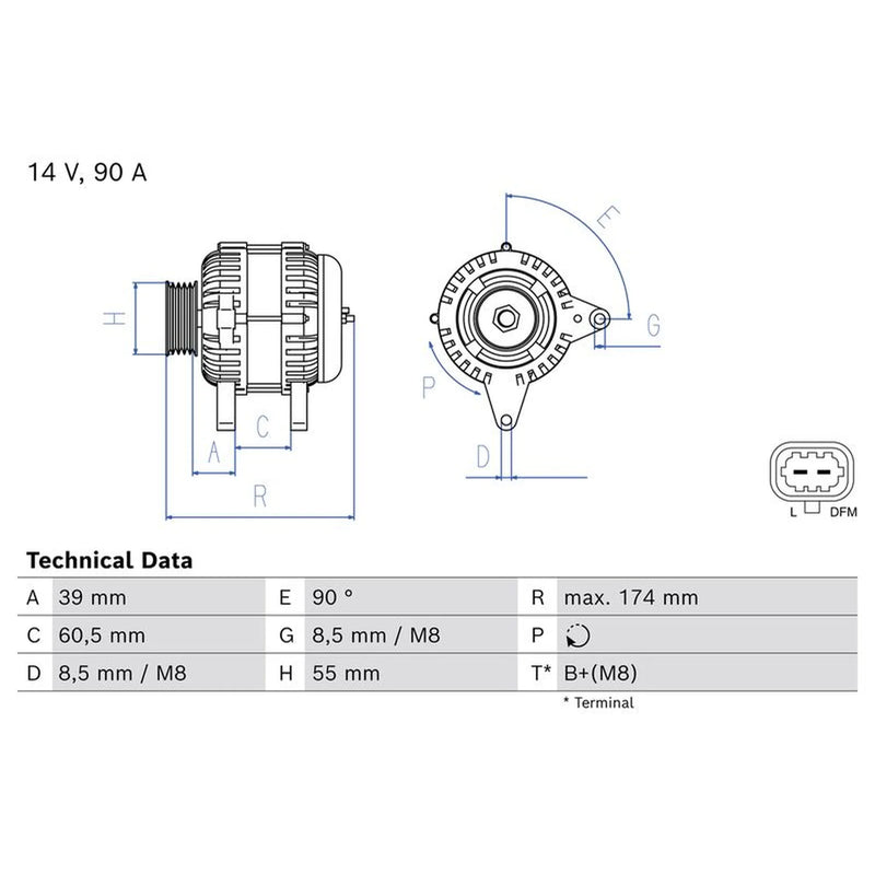 Bosch Car Alternator 12V 0 986 086 120